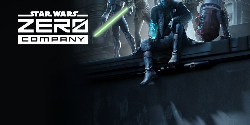 Official Star Wars Zero Company key art showing Hawks and members of Zero Company.