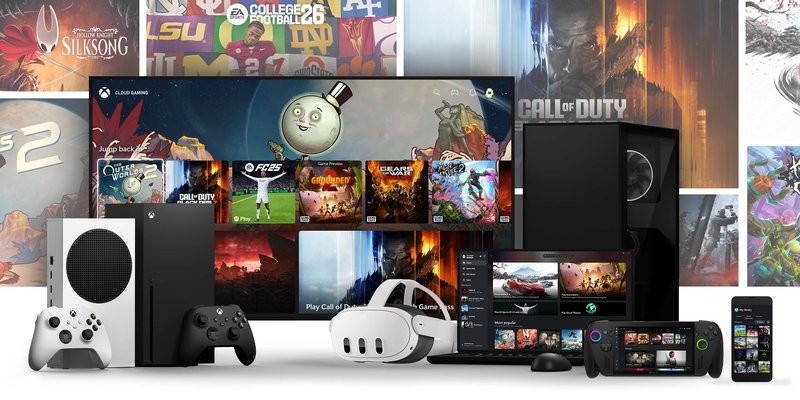 Official Xbox Game Pass promotional image showing the service across gaming devices.