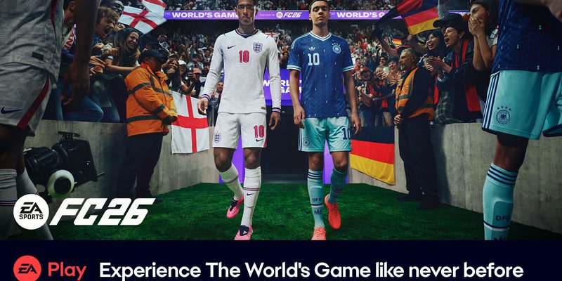 Official EA Sports FC 26 promotional image used by Xbox Wire for the EA Play announcement.