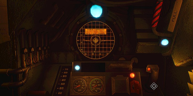 Official Steam screenshot from MOLE, showing the horror game's industrial drilling-vessel machinery.