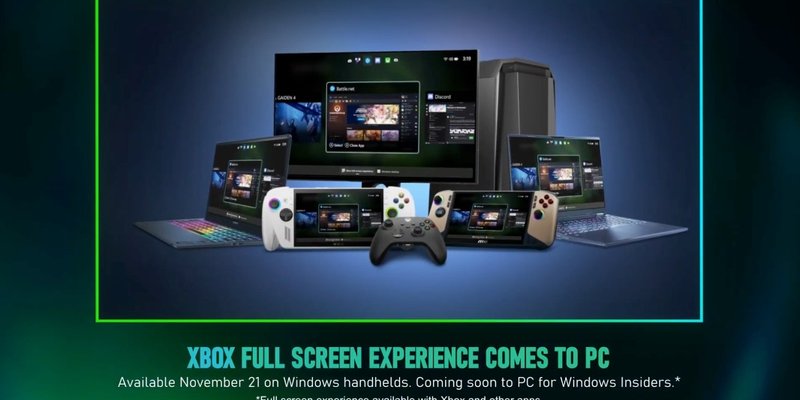 Xbox Full Screen Experience shown on a Windows gaming handheld.