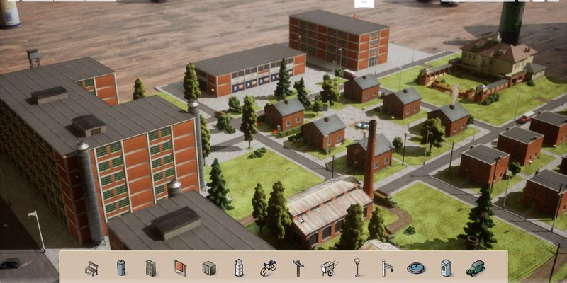 Official Steam screenshot from Zlin City: Arch Moderna showing a handmade miniature-style city diorama.