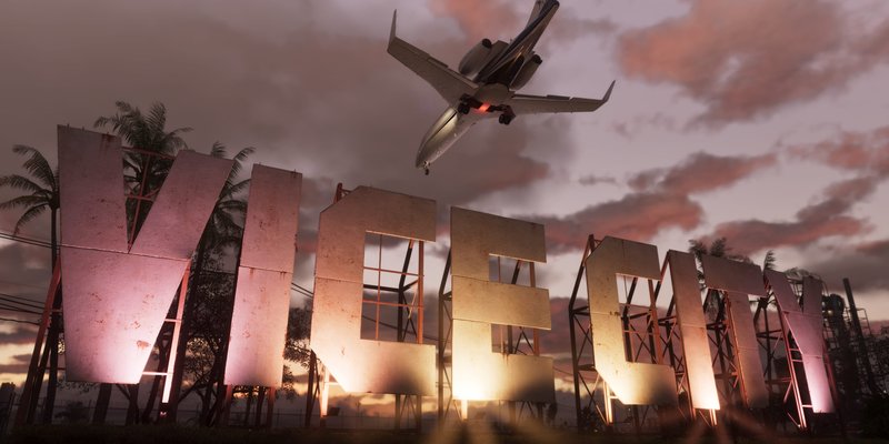 Official Rockstar Games screenshot of Vice City from Grand Theft Auto VI.
