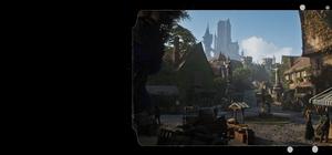 Official Fable screenshot showing a medieval fantasy town square outside a castle.