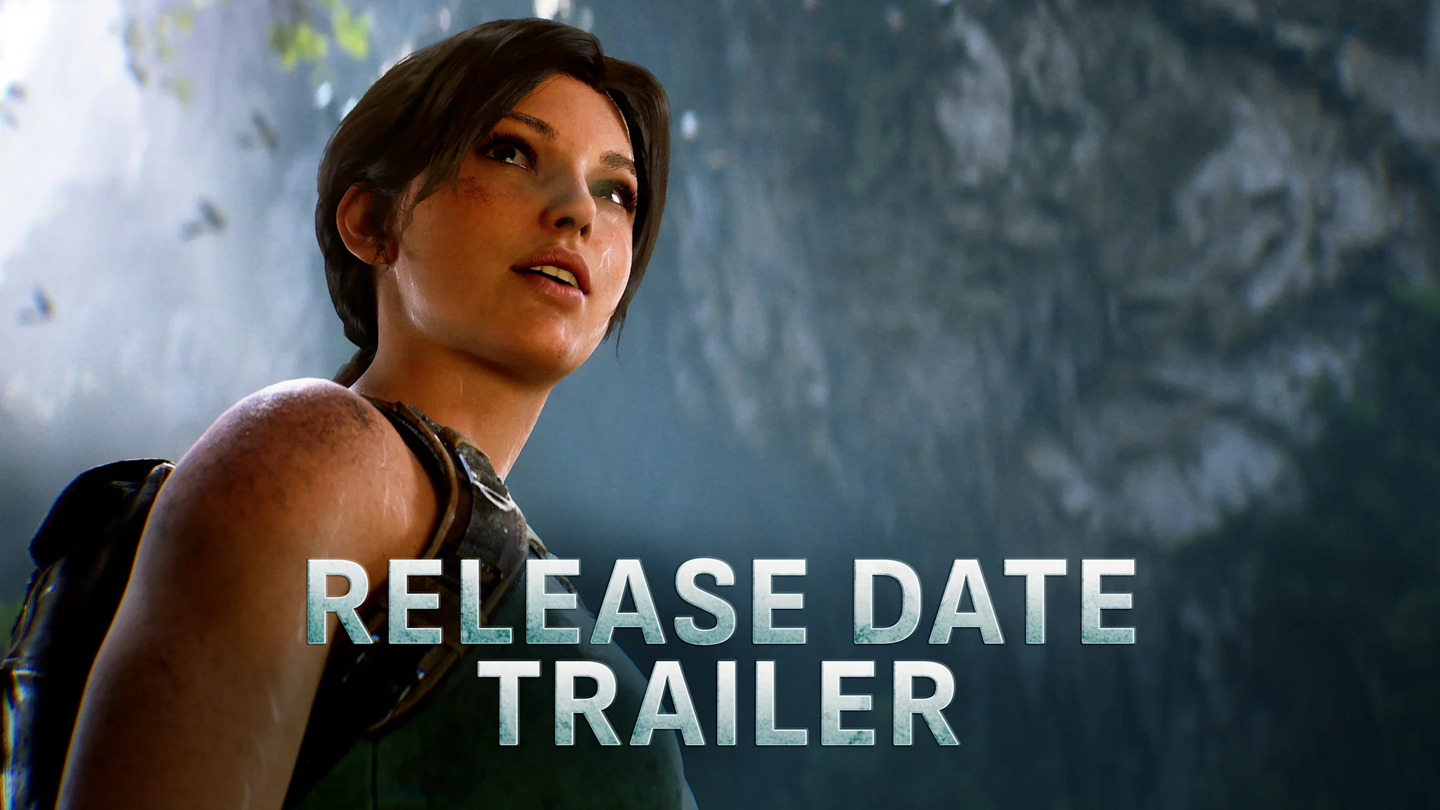 Official Tomb Raider: Legacy of Atlantis trailer still showing Lara Croft in the remake's updated adventure style.